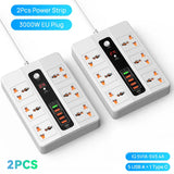 3000W 6 AC Outlets Power Strip 20W PD