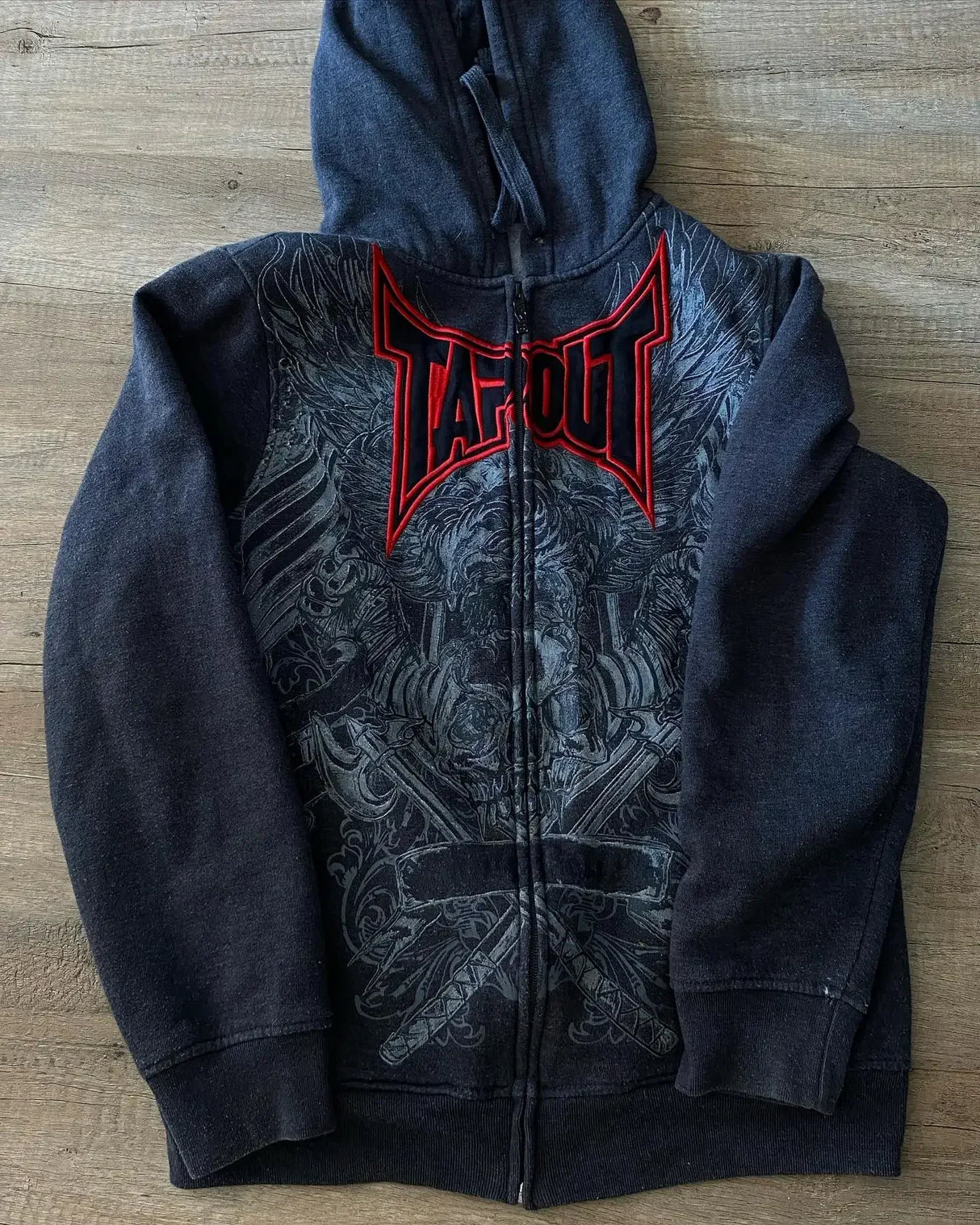 Gothic Skull Pattern Zip Up Hoodies Men Y2K