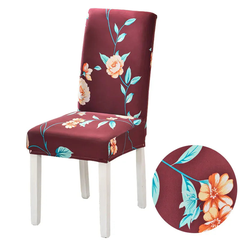 floral chair covers spandex elastic for dining room