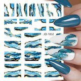 Purple Marble Nails Stickers Smoke Design Manicure Decals