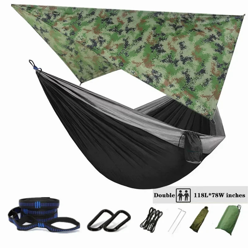 Oversized Double 118inx79in Hammock with Tree Straps and