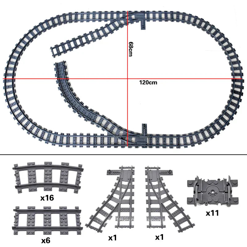 MOC Railway Track Train Tracks Straight Curved Soft