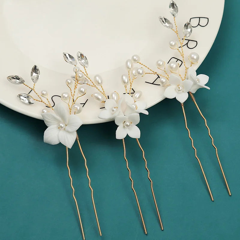 Bride Hairpins Wedding Hair Accessories Trendy Crystal U-shaped