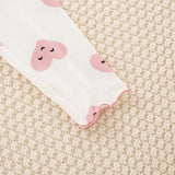 hibobi 2-Piece Girl Spring Allover Heart Printed Long