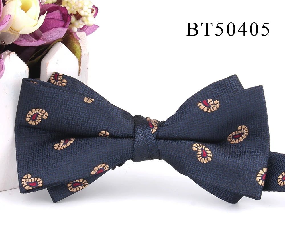 New Suits Bowtie For Groom Fashion Striped Bow