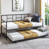 Twin beds with pull-out rests, steel plate supports,