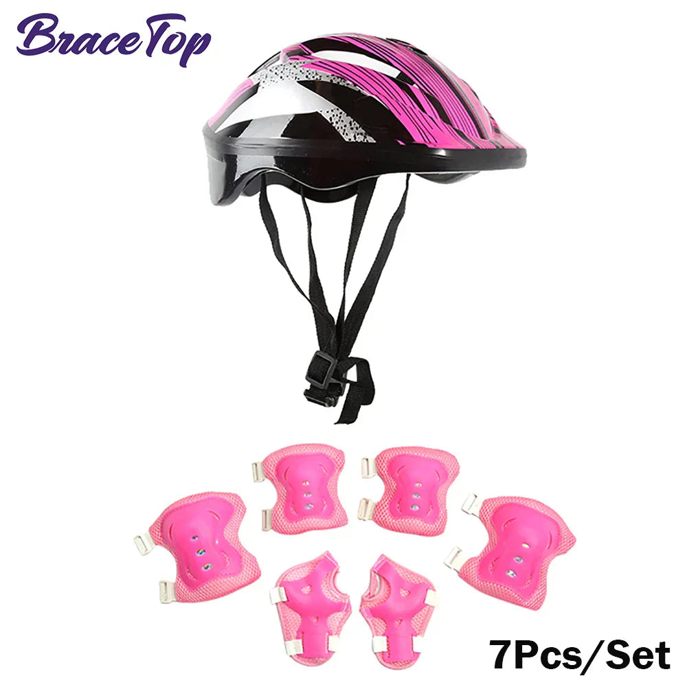 7Pcs Kids Skating Protective Gear Set Children Knee