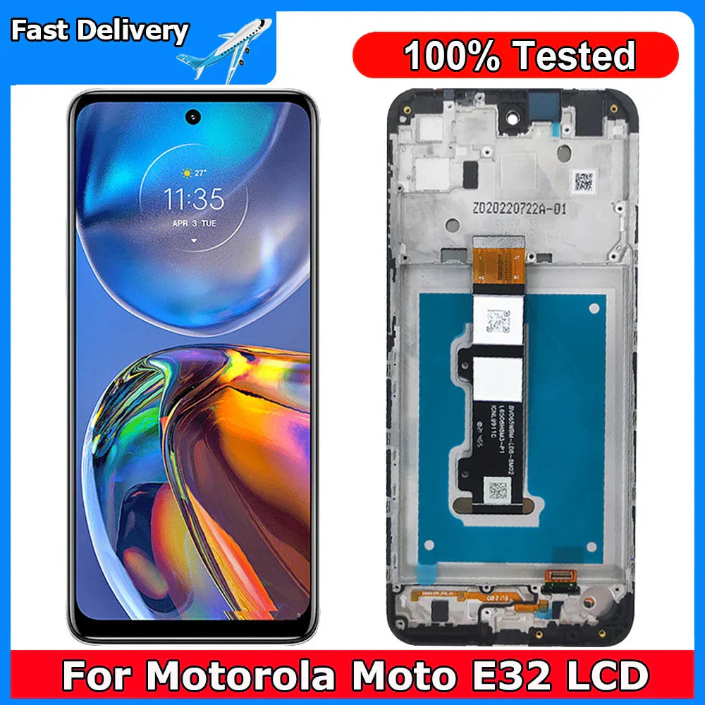 Screen With Frame For Motorola Moto E32 LCD