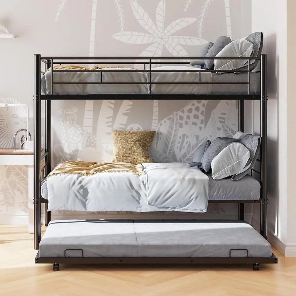 Twin Over Twin Bunk Bed with Trundle for