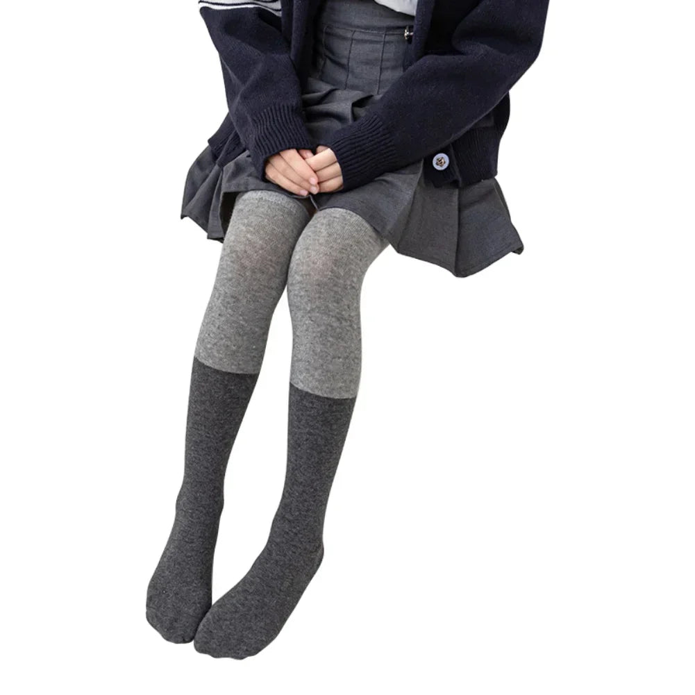 35-42cm Kids Girls Splicing Stockings Winter Warm High