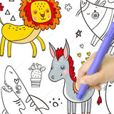 Kids Drawing Roll DIY Sticky Color Filling Paper