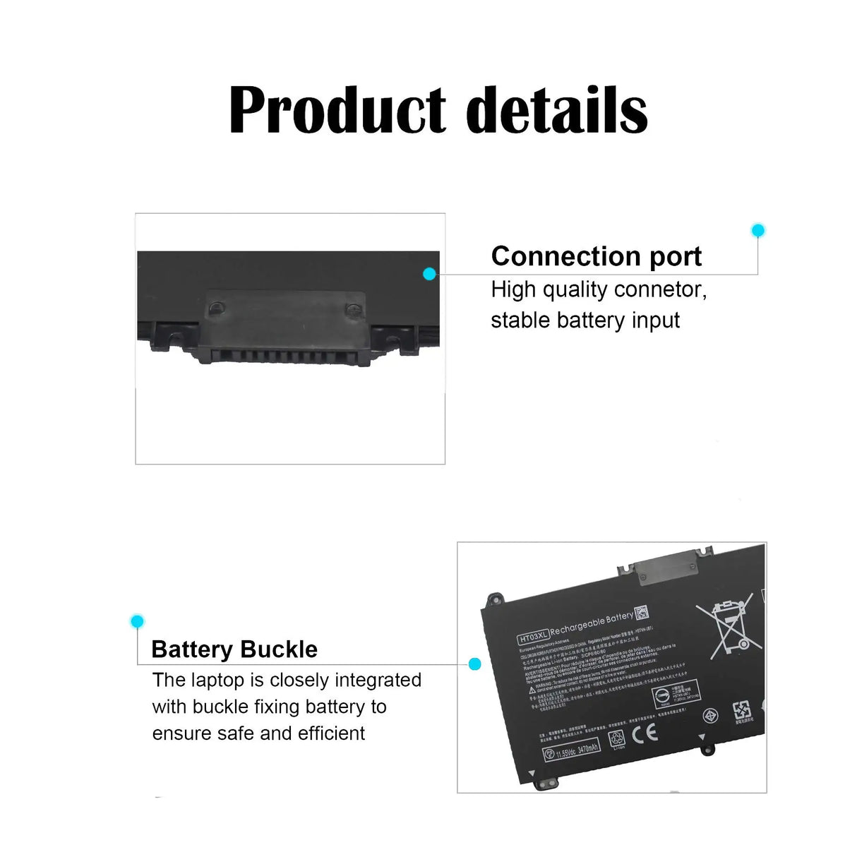 HT03XL L11119-855 Laptop Battery for HP Pavilion 14-CM