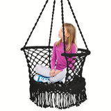 1pc Hanging Hammock Chair, Cotton Rope, Macrame Swing,