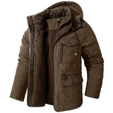 Men Long Down Jackets Warm Parkas Hooded Casual