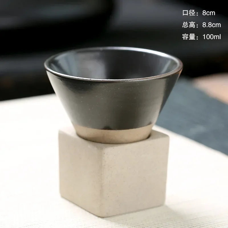 100ML Rough Pottery Teacup Creative Retro Cone Ceramic