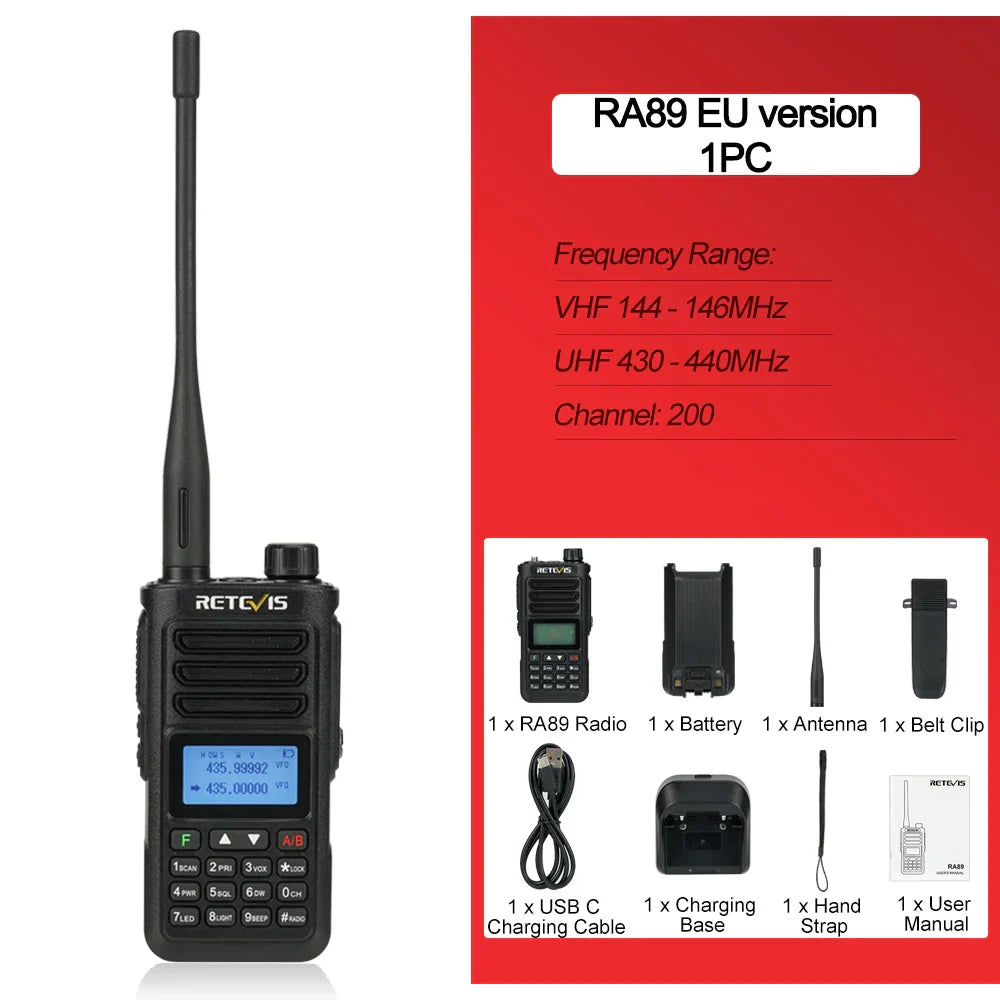 Retevis RA89 Walkie Talkie USB C Charge IP68