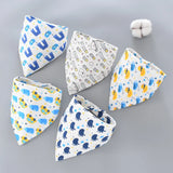 5Pcs/Set Baby Bibs Triangle Double Cotton Bandana Bibs