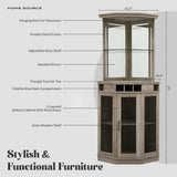 Stone Grey Corner Bar Unit 73"