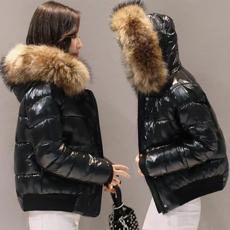 Fake Fur Parkas Waterproof Women Down Jacket 2023