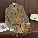 Luxury Pashmina Silk Scarf Shawl Wrap Paisley Jacquard