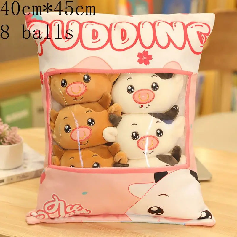 New Kawaii Animal Balls Pudding Candy Bag Pillow