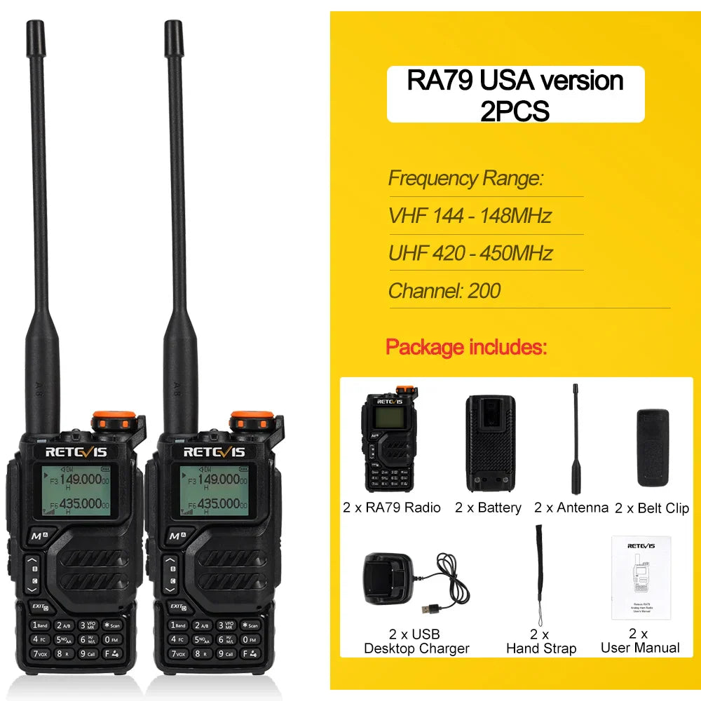 Retevis RA79 Aviation Band Walkie Talkie AM FM
