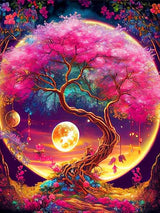 Colorful Trees And The Moon Personality DIY Full