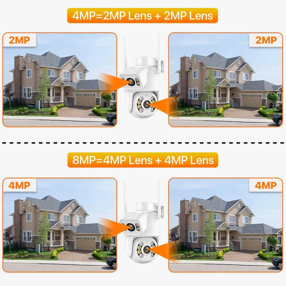 WIFI IP Camera 8MP 4K Dual-Lens PTZ Camera