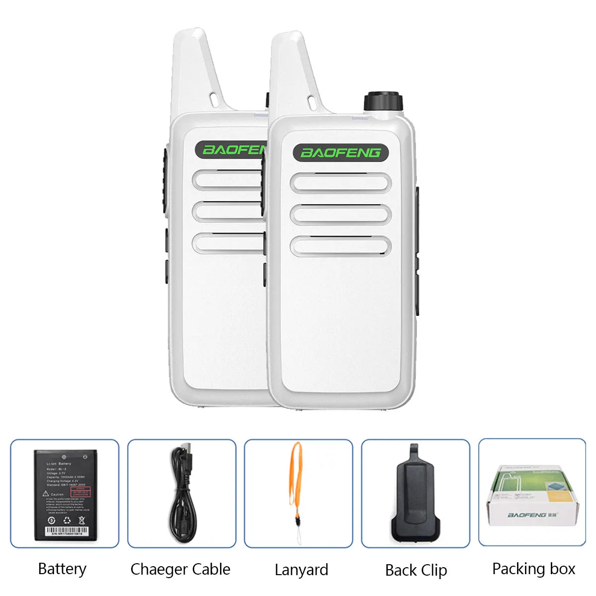 2PCS Baofeng BF-T20 5W Portable Mini Walkie Talkie