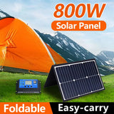 800W Solar Panel Kit Complete Camping Foldable Solar