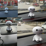 Car ornaments cute shaking his head big white