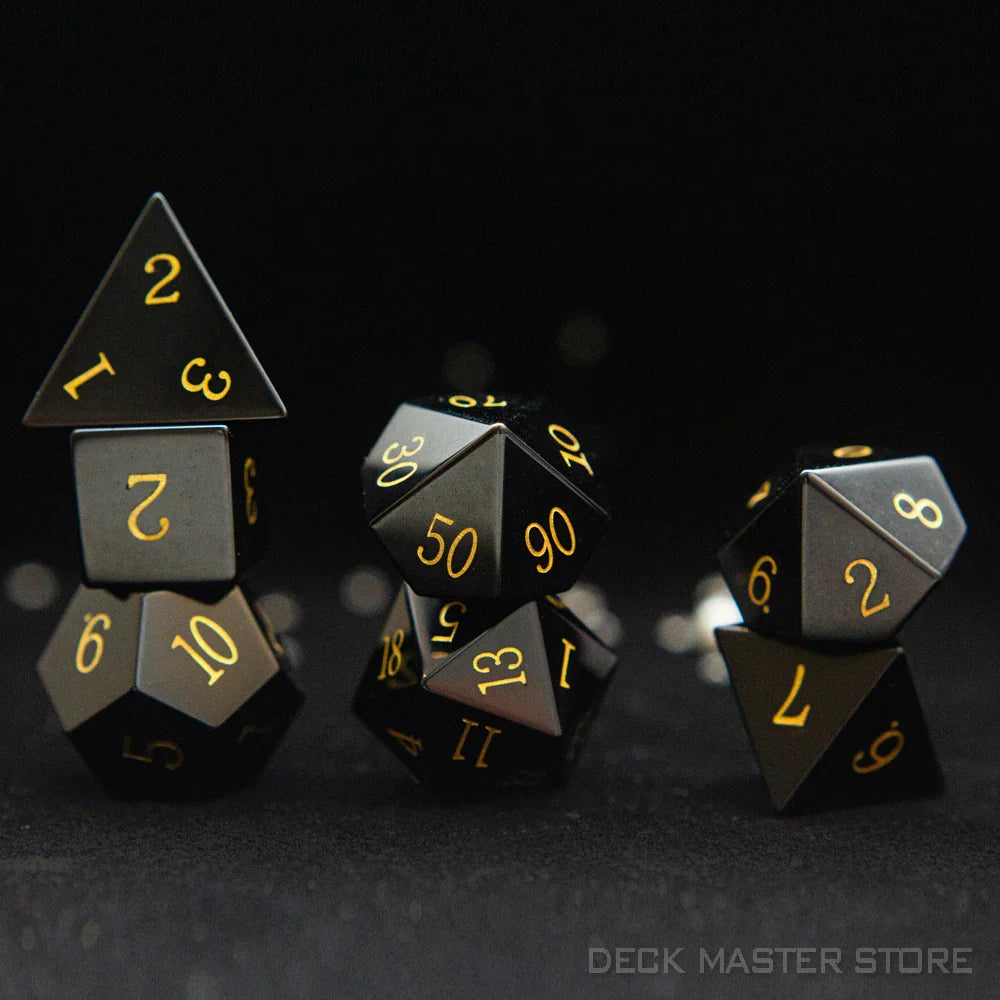 7pcsset Polyhedral Gemstone DnD Dice Set for Tabletop