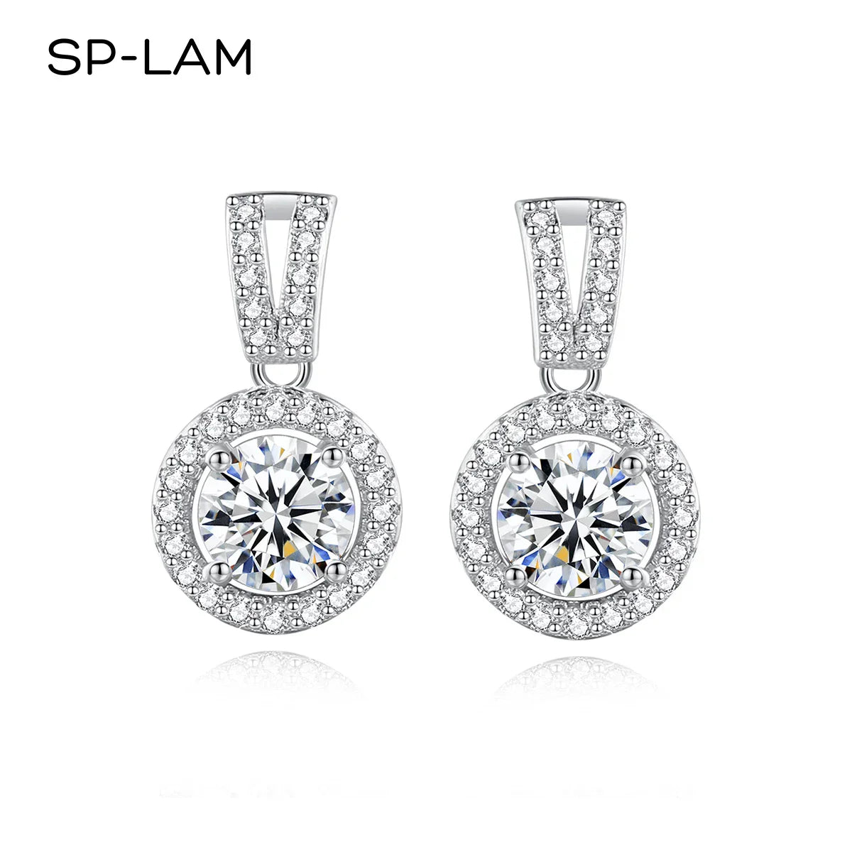 Moissanite Drop Earrings 925 Silver Women Luxury Real
