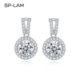 Moissanite Drop Earrings 925 Silver Women Luxury Real