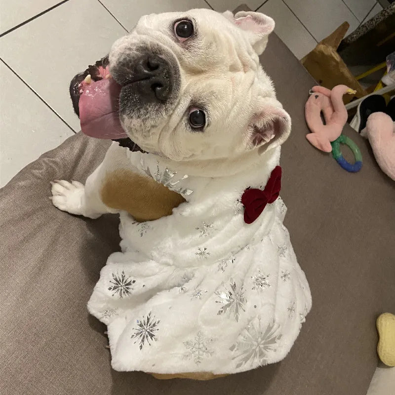 French Bulldog Dress Winter Pug Dog Clothes Christmas