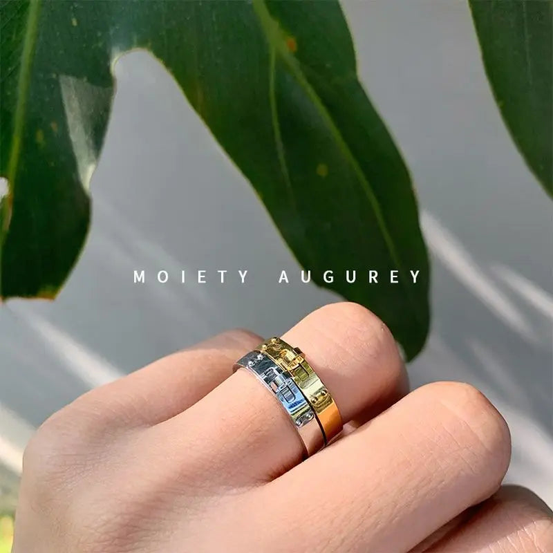 New Stainless Steel Twist Lock Ring Jewelry For