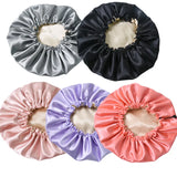 Ladies Satin Nightcap Solid Color Simple Drawstring Adjustable