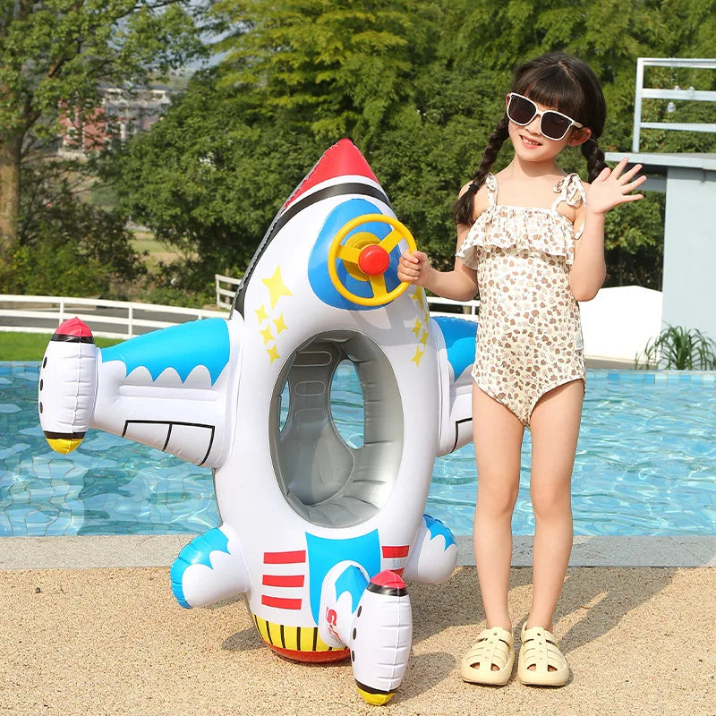 Baby Swim Ring Inflatable Toy Aircraft Shape Swimming