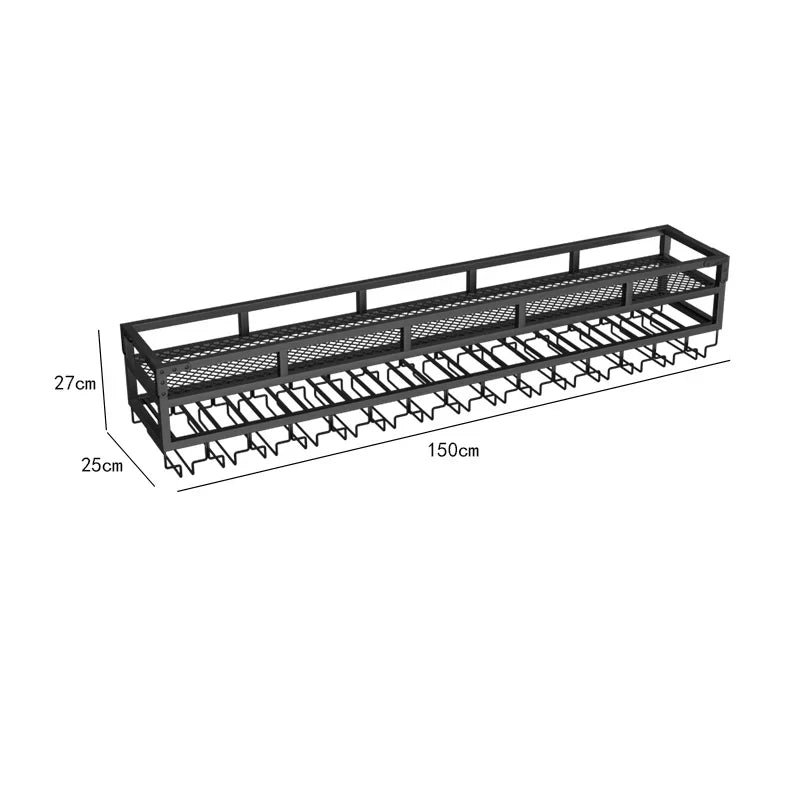 Bar Metal Wine Rack Display Wall Mounted Club