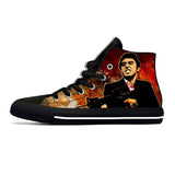 Hot Scarface Tony Montana Movie Anime Cartoon Casual Shoes High Top Lightweight Summer Board Shoes Breathable Men Women Sneakers