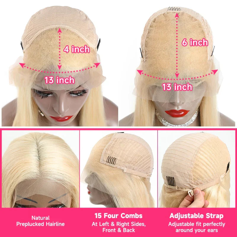 Straight 613 Blonde Lace Front Wig Human Hair