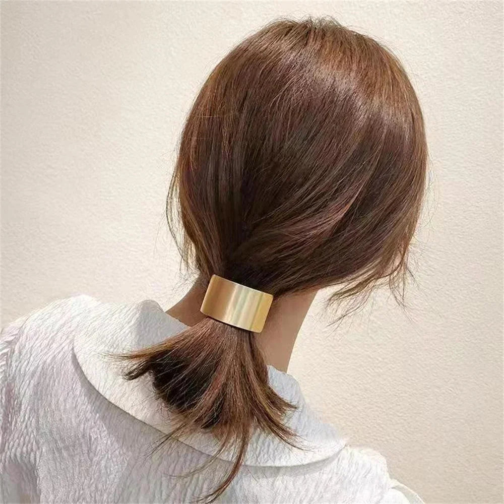 Fashion Metal Circle Ponytail Holder Hair Ropes Gothic