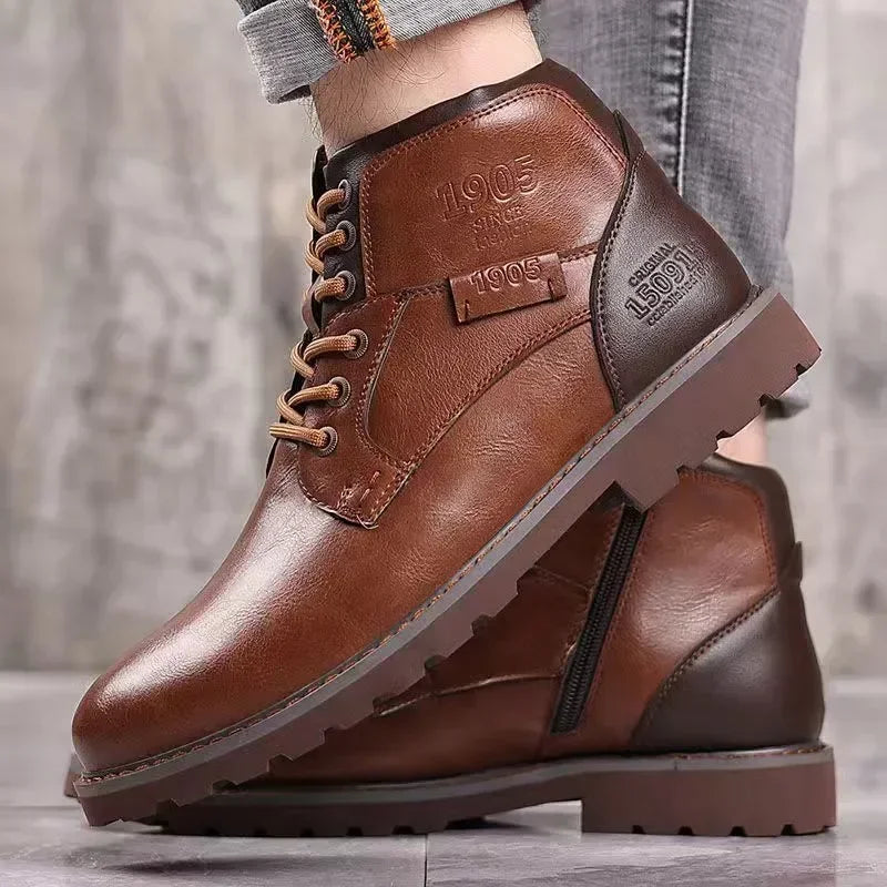Handmade Men Boots Autumn Winter Male Booties Outdoor