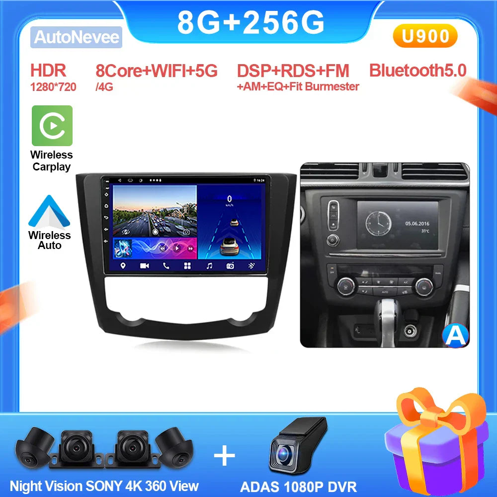 9" CarPlay Android Radio for Renault Kadjar (2015-2019)