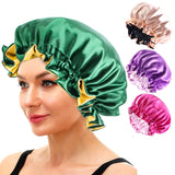 New Women Reversible Satin Bonnet Hair Caps Double