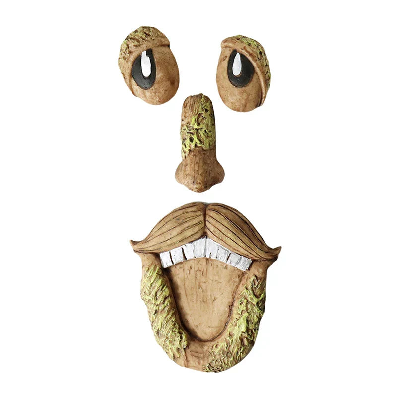Funny Old Man Tree Face Sculpture Resin Ornament