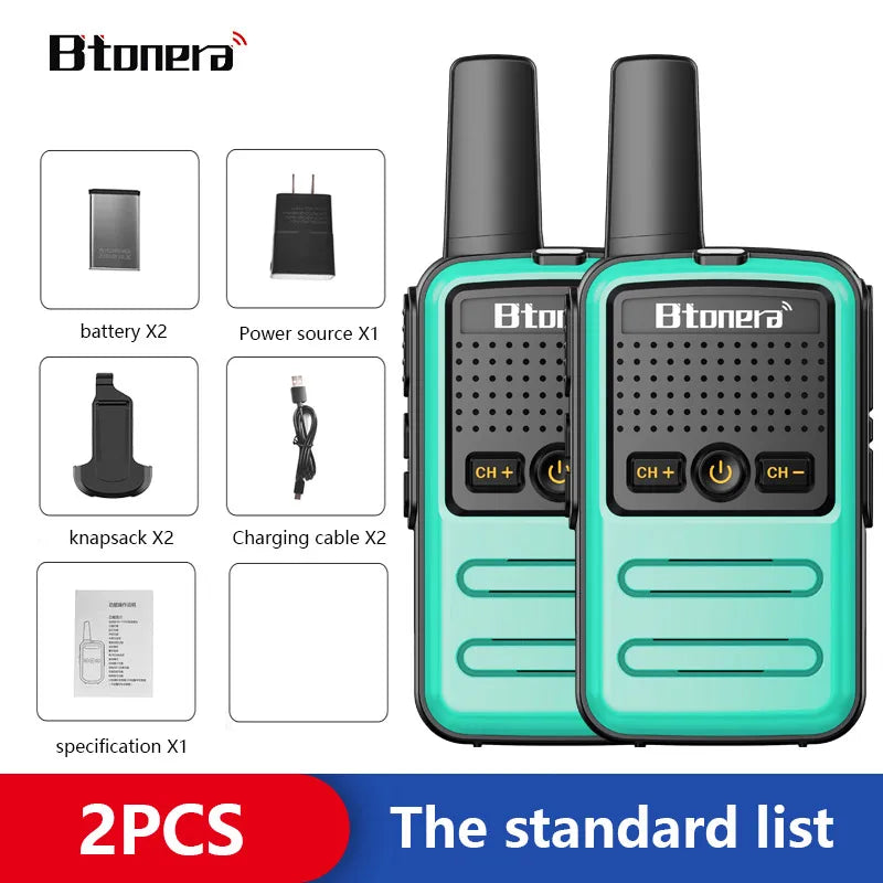 Btoera 2 Pcs Mini Walkie Talkie PMR 446