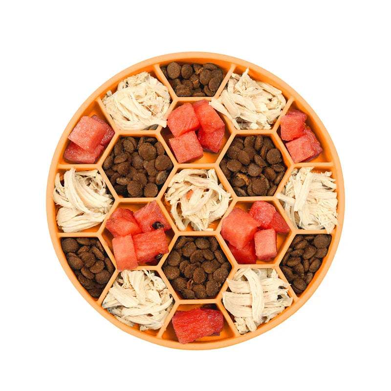 Pet honeycomb slow food bowl dog choking bowl