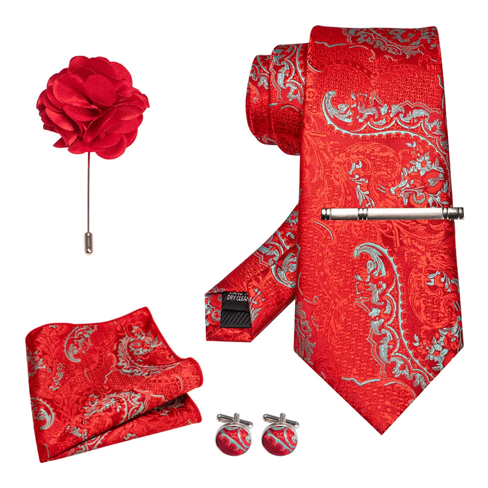 EASTEPIC 8 cm Red Blue Plaid Tie Paisley