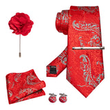 EASTEPIC 8 cm Red Blue Plaid Tie Paisley